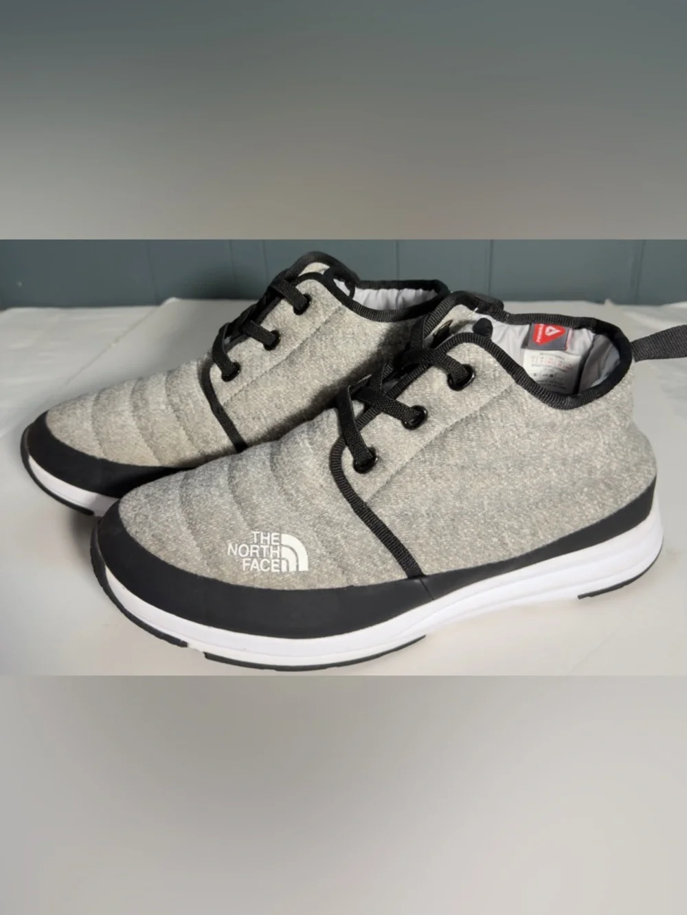 The North Face Kids Gray Quilted Lace-Up Boots